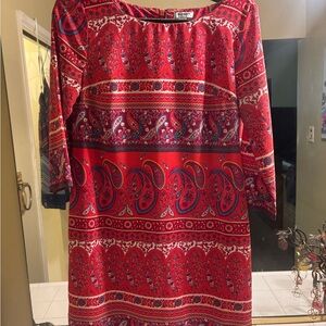 Old Navy Red and Blue Paisley Dress